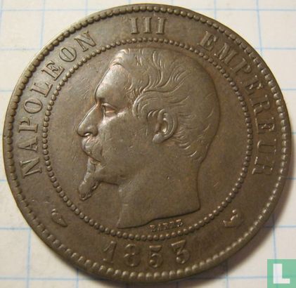 Frankrijk 10 centimes 1853 (W) - Afbeelding 1