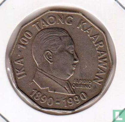 Filipijnen 2 piso 1991 "Elpidio Quirino 1890-1990" - Afbeelding 1