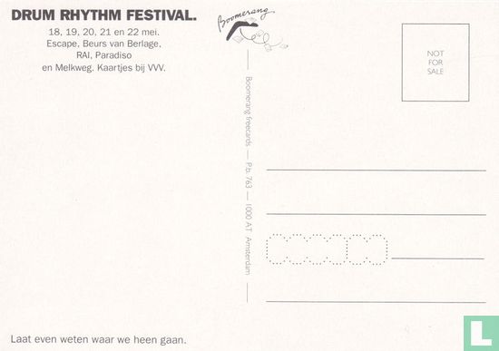 B000227 - Drum Rythm Festival "Wanneer krijg ik nou 's een kaartje van jou?" - Afbeelding 2