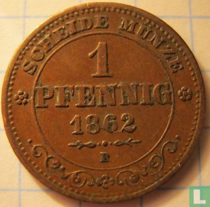 Saksen-Albertine 1 pfennig 1862 - Afbeelding 1