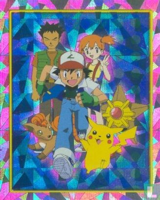 Brock, Ash, Misty, Vulpix, Pikachu en Starmie  - Afbeelding 1