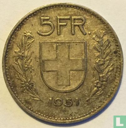 Zwitserland 5 francs 1951 - Afbeelding 1