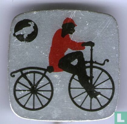 Cyclist on boneshaker [red]