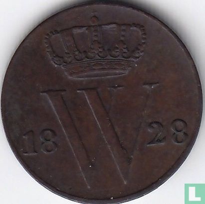 Pays-Bas ½ cent 1828 (caducée) - Image 1