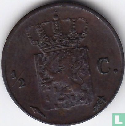 Pays-Bas ½ cent 1828 (caducée) - Image 2