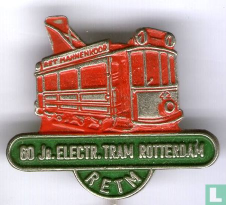 RETM 60 jr. Electr. Tram Rotterdam RET Mannenkoor [rood-groen]
