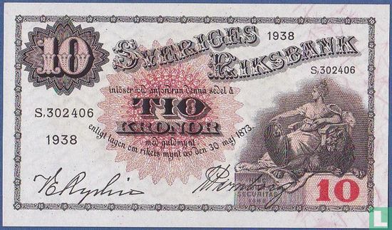 Zweden 10 Kronor 1938 - Afbeelding 1