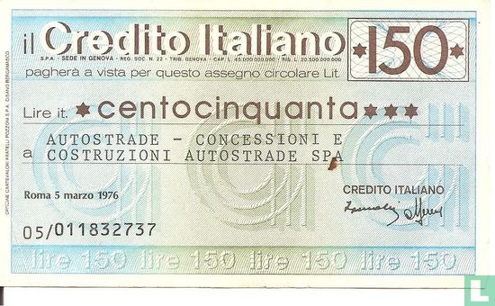 Credito Italiano 150 Lire 1976  - Afbeelding 1