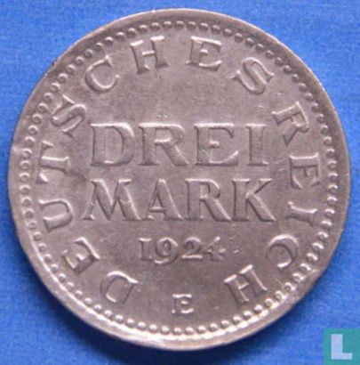 Deutsches Reich 3 Mark 1924 (E) - Bild 1