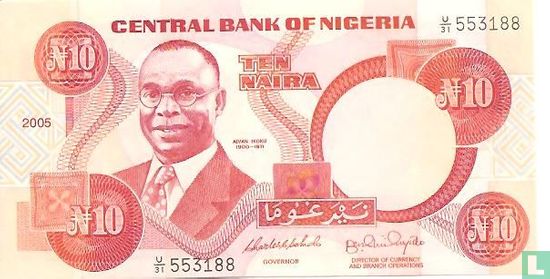 Nigeria 10 Naira 2005 - Afbeelding 1
