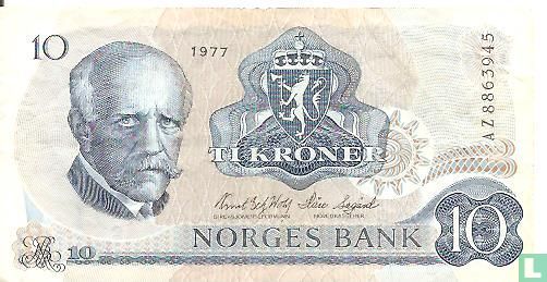 Noorwegen 10 Kroner 1977 - Afbeelding 1