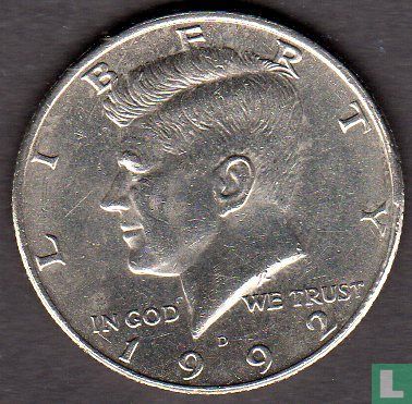 États-Unis ½ dollar 1992 (D) - Image 1