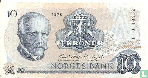 Noorwegen 10 Kroner 1978 - Afbeelding 1
