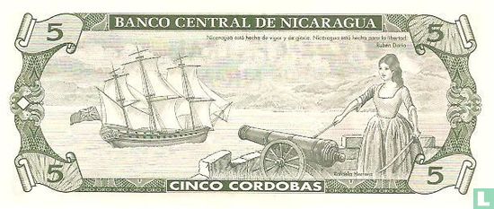 Nicaraqua 5 cordobas - Afbeelding 2