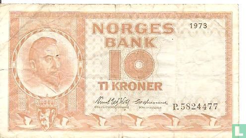 Noorwegen 10 Kroner 1973 - Afbeelding 1