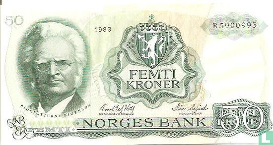 Noorwegen 50 Kroner 1983  - Afbeelding 1