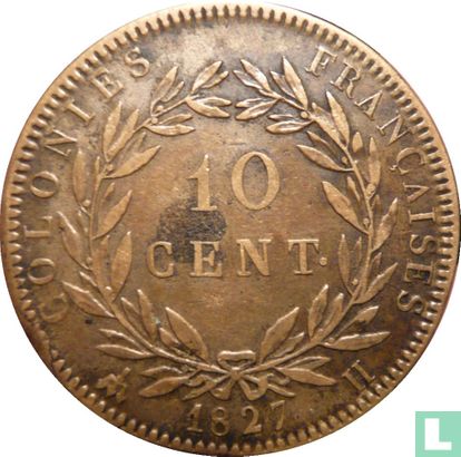 Franse koloniën 10 centimes 1827 - Afbeelding 1