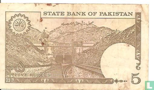Pakistan 5 Rupees (P38a2) ND (1984-) - Afbeelding 2