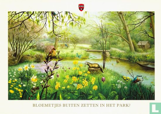 B140054 - Gemeente Amstelveen "Bloemetjes buiten zetten in het park?" - Afbeelding 1