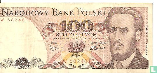 Pologne 100 Zlotych 1975 - Image 1