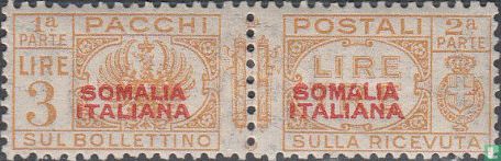 Parcel post stamp with red overprint 