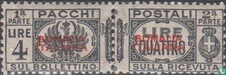 Parcel post stamp with red overprint  