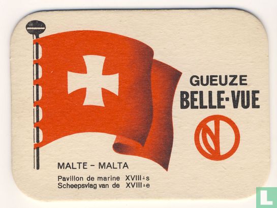 Scheepsvlag van de XVIII e Malta (10,7cm)