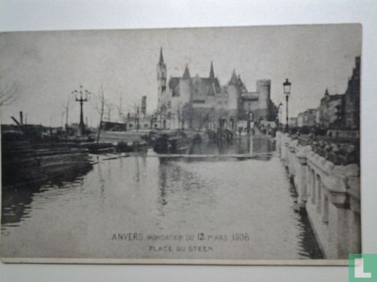 Anvers.Inondation du 12 mars 1906.Place du Steen - Afbeelding 1