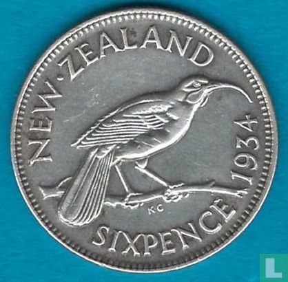 New Zealand 6 pence 1934 - Image 1