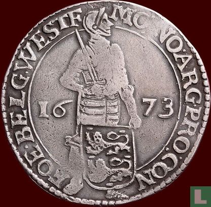 West-Friesland zilveren dukaat 1673 - Afbeelding 1