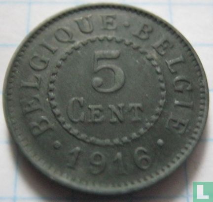 Belgique 5 centimes 1916 - Image 1