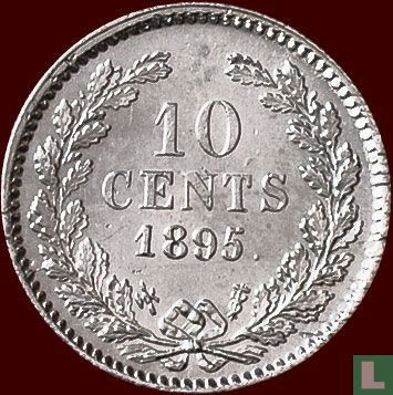 Nederland 10 cents 1895 - Afbeelding 1