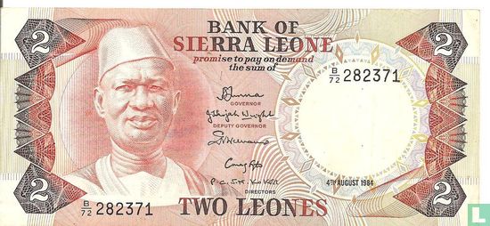 Sierra Leone 2 Leones 1984 - Image 1