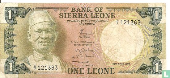 Sierra Leone 1 Leone 1974 - Image 1