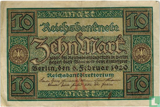 Germany 10 Mark 1920 (P.67 - Ros.63a) - Image 1