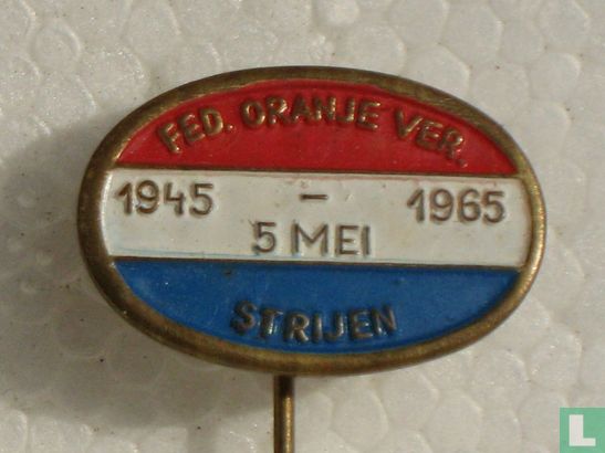 1945-1965 5 mei Fed. Oranje Ver. Strijen - Afbeelding 1