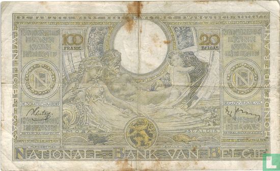 Belgien 100 Franken/20 Belgas - Bild 2