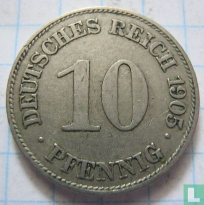 Duitse Rijk 10 pfennig 1905 (E) - Afbeelding 1