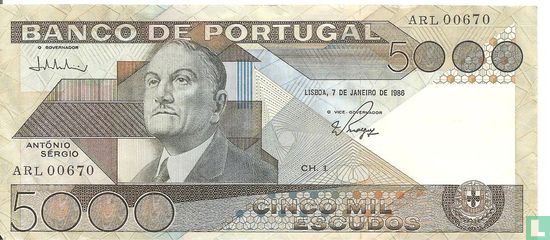 Portugal 5000 escudos - Afbeelding 1