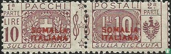 Pakketzegel met rode opdruk  