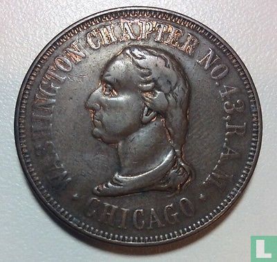 USA Masonic Penny (Washington Chapter 43 - Chicago, Il) 1858 - Image 2
