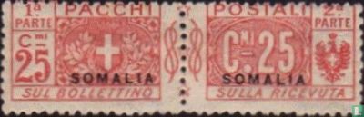 Parcel post stamp with black overprint 