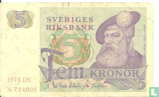 Zweden 5 Kronor 1978 - Afbeelding 1