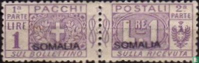 Parcel post stamp with black overprint  