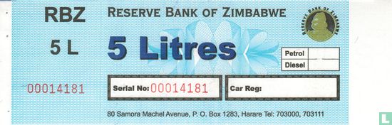 Zimbabwe-5 Litres carburant Coupon