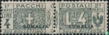 Parcel post stamp with black overprint   