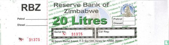 Zimbabwe - 20 Litres Fuel Coupon