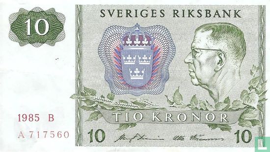 Schweden 10 Kronor 1985 - Bild 1