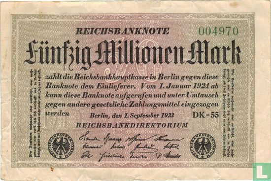 Allemagne 50 Million Mark 1923 (P.109 - Ros.108b) - Image 1