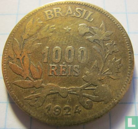 Brésil 1000 réis 1924 - Image 1